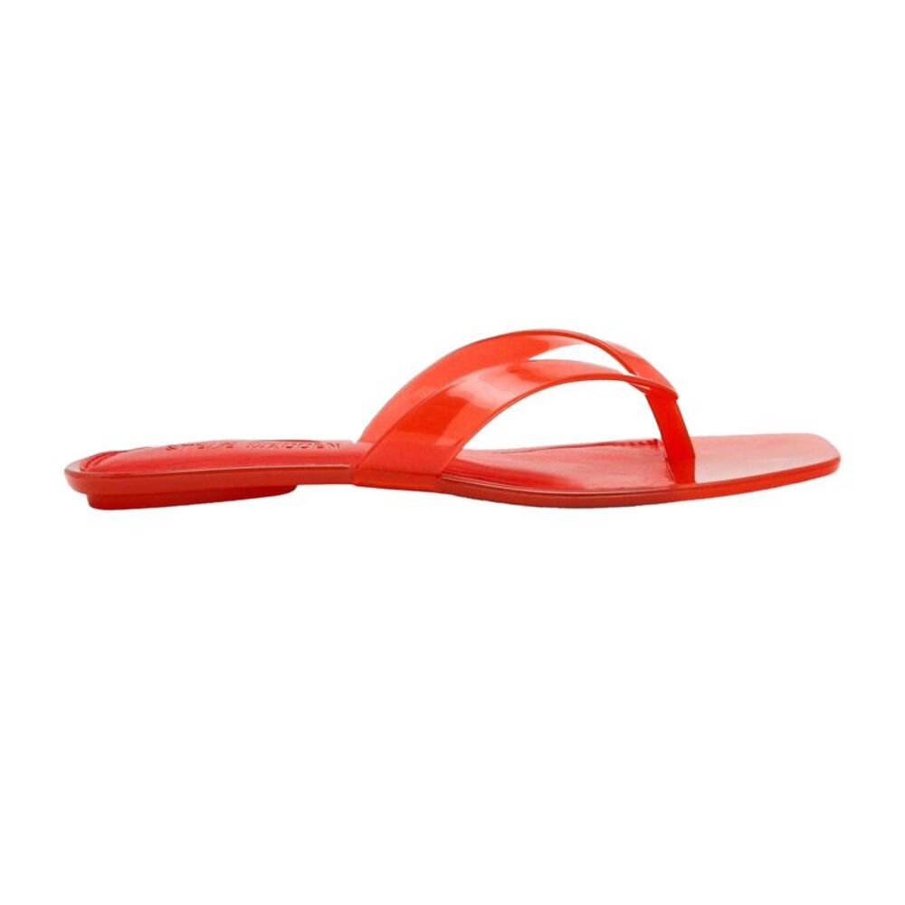 Steve Madden Womens/Ladies Minimalist Jelly Flat Flip Flops / Red